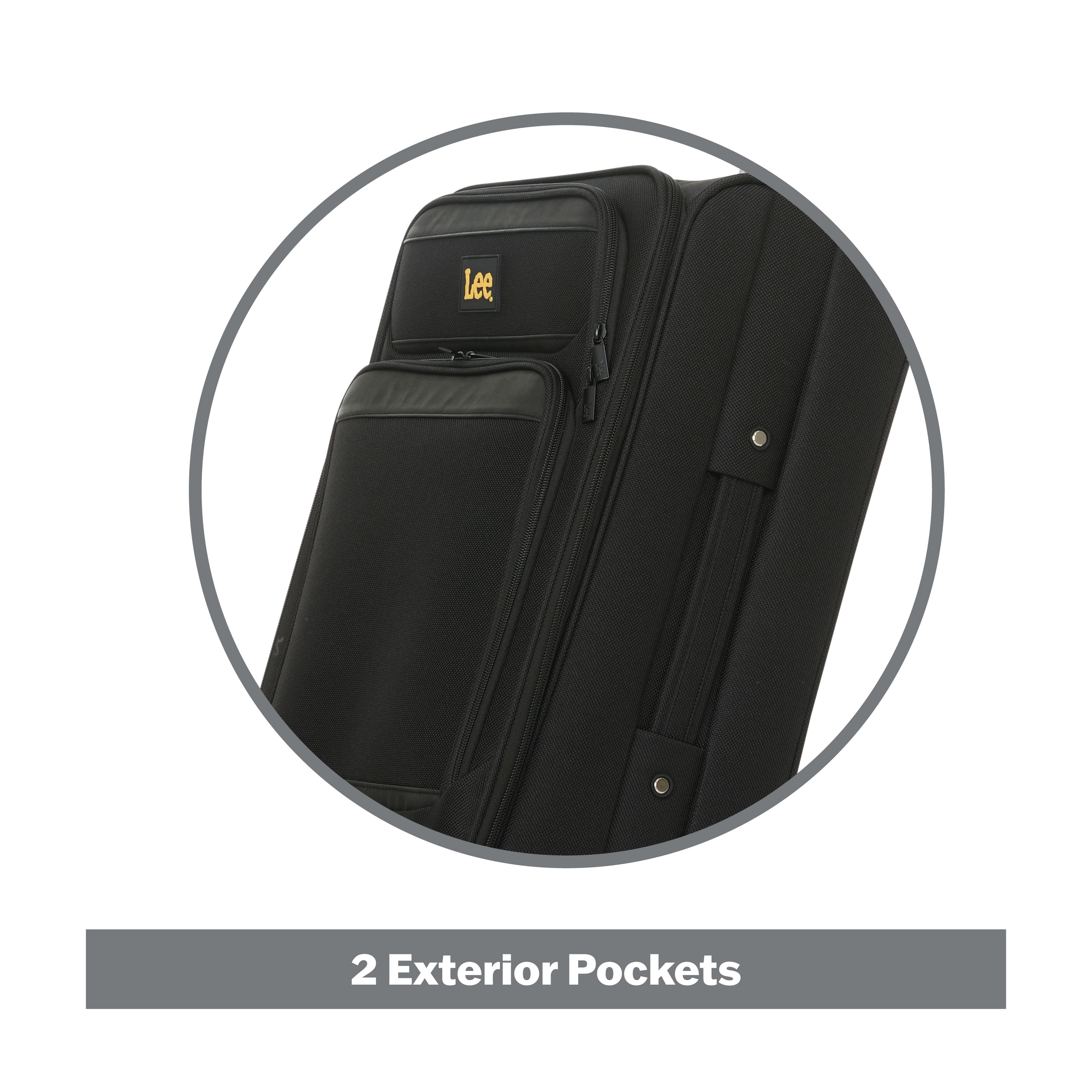 Lee 21/28 in Unisex 2-Piece Luggage Set, Black