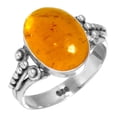 thumbnail image 1 of 925 Sterling Silver Ring Amber Handmade Jewelry, 1 of 5