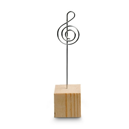 

Tssuoun Wooden Base Place Card Holder Buffet Reservation Picture Clip Stand Holiday Wedding Banquets Party Table Setting Decorations Music Note