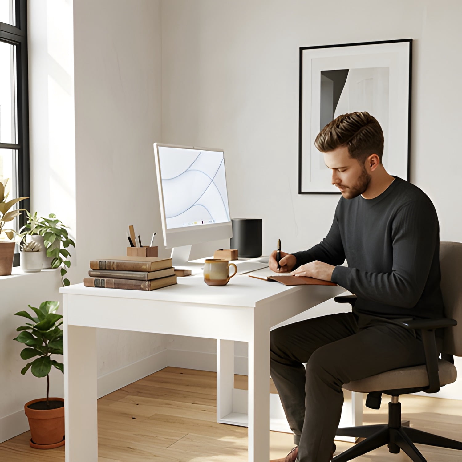 120 Writing Desk, Home Office, White
