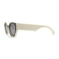 thumbnail image 3 of Womens Mod Square Rectangular Cat Eye Sunglasses Ivory Tortoise Black Mirror, 3 of 4