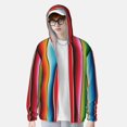 thumbnail image 2 of Yiaed Mexican Serape Blanket Stripes Print Sun Shirts UPF 50+ Protection Hoodie Rash Guard Shirt UV Shirt Long Sleeve Fishing Outdoor Lightweightase-Small, 2 of 5