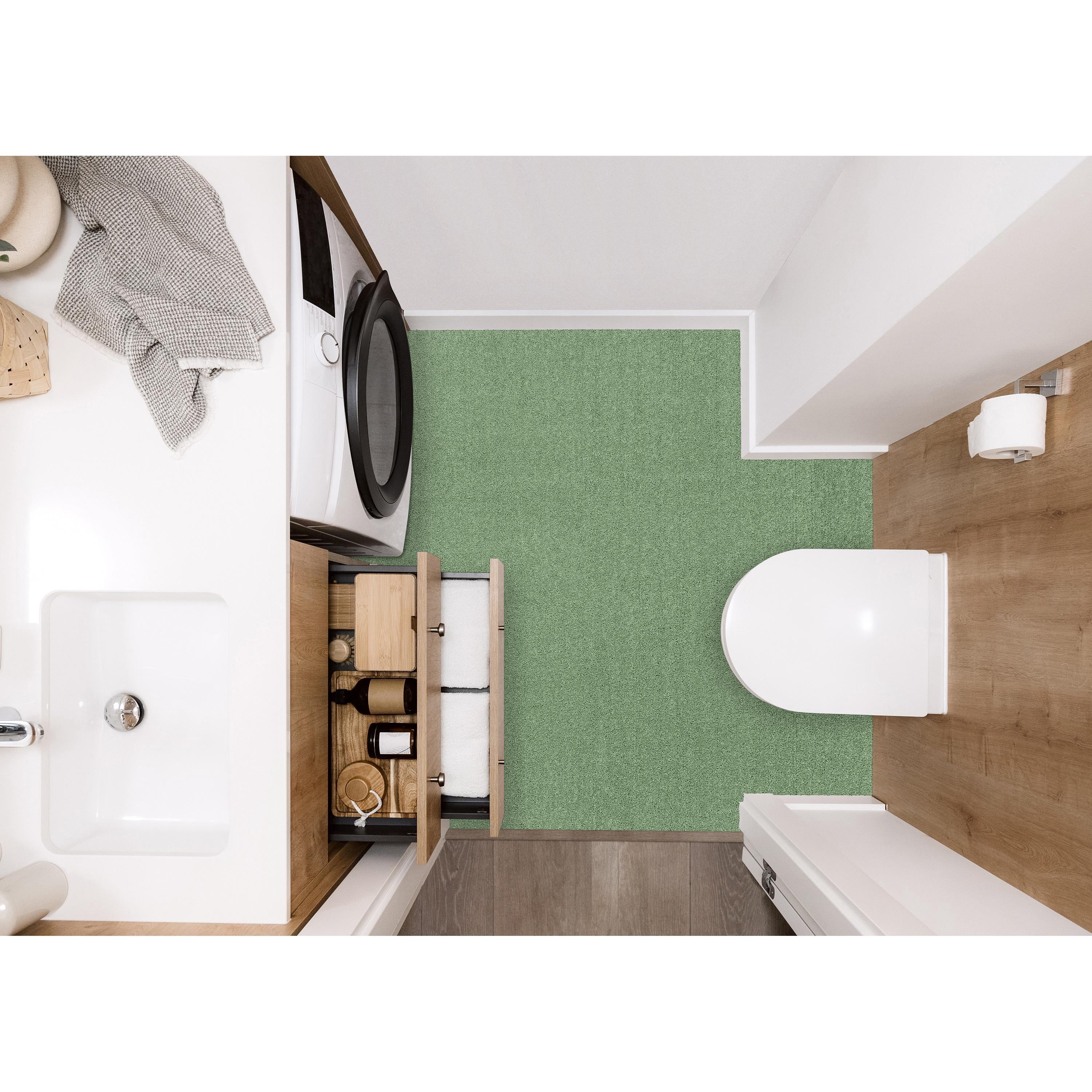 Garland Rug Gramercy Washable Polypropylene Deep Fern Bathroom Carpet, 4' x 6'