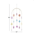 thumbnail image 3 of DecMode 34" Multi Colored Metal Indoor Outdoor Geometric Windchime with Stained Glass, 3 of 9