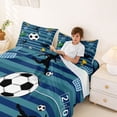 thumbnail image 3 of Erosebridal Boys Soccer Sport Queen Sheet Sets,Football Games Ball Sport Bed Set For Kids Teens 4 Pieces, 3 of 6
