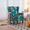 Cyan-blue Floral, variant on Hommow Upholstered Accent Chair, Floral Print Fabric Armchair,Blue