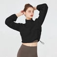 thumbnail image 6 of Women'S Zip Up Athletic Jacket Stand Collar Windproof Sun Protection Workout Outdoor Jacket Black XL, 6 of 8