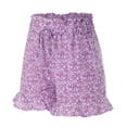 thumbnail image 6 of GEWSEY Womens Skorts Floral Ruffled Chiffon Flowy Shorts Summer Flared Mini Skirts Purple, 3XL, 6 of 9