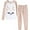 Beige, variant on MyFav Big Girls Cute Cartoon Pajama Set Casual Comfy Loungewear Children Sleepwear