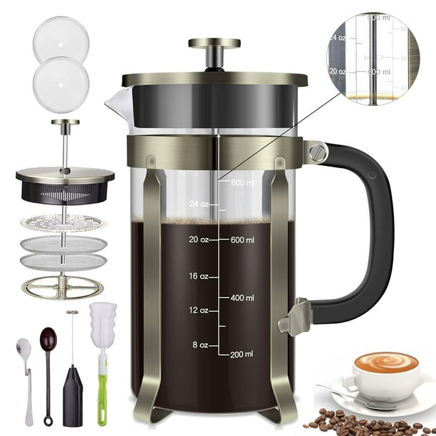 DODOING French Press Coffee Maker 8 Cups Glass Coffee Press, 34 oz
