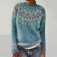 thumbnail image 2 of Felirenzacia Women’s Crew Neck Long Sleeve Tunic Sweater Tops Lightweight Knit Shirts for Clothes Dressy Loose Fit Pullover,Navy,M, 2 of 3
