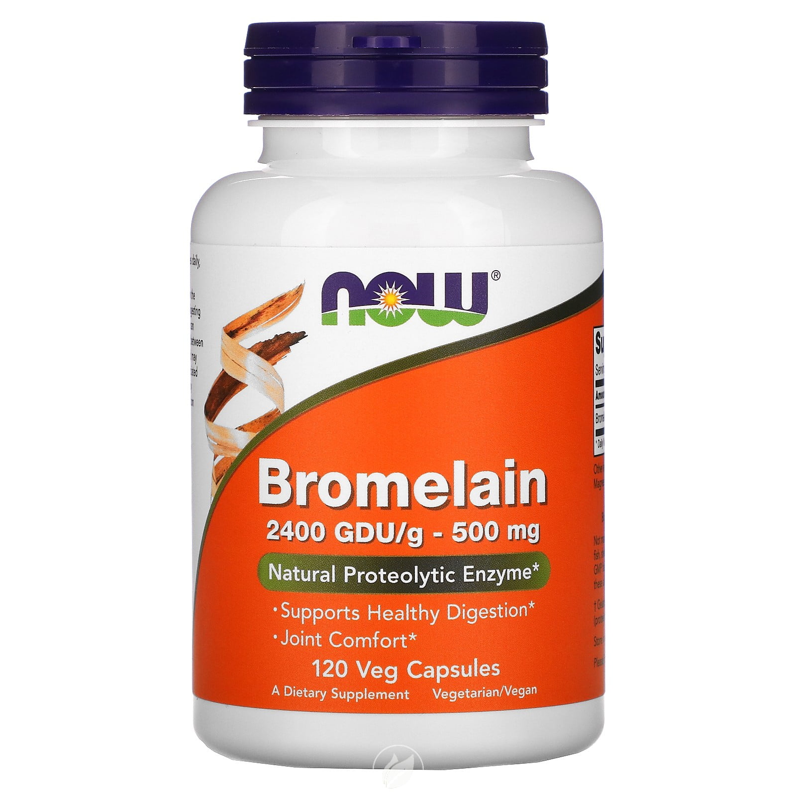 (2 Pack) NOW Supplements Bromelain 500Mg/2400Gdu 120 Vcaps