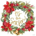 thumbnail image 2 of Loreth, Lanie 20x20 Black Ornate Wood Framed with Double Matting Museum Art Print Titled - Tis The Season Holiday Wreath, 2 of 4