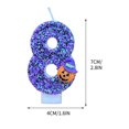 thumbnail image 3 of Luxcidy Halloween Birthday Candle, Pumpkin Head Digital Candle Cake Decoration, 3D Blue Flash Cupcake Topper Decoration Candle, Cake Topper, Birthday Celebration Supplies (8), 3 of 7