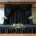 thumbnail image 3 of Efavormart Portable Stage Skirting Polyester Shirred Pleat Stage Cover for Wedding Platform Black - 24" x20ft, 3 of 4