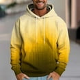 thumbnail image 2 of bbymog Mens Hoodie Fashion Solid Color Oversized Sweatshirts Outdoor Workout Hooded Pullover Tops with Drawstring Men's Clothing Yellow XL, 2 of 5