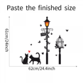 thumbnail image 5 of Cartoon Cat Street Lamp Wall Sticker Cute Animal Wall Sticker, 5 of 5
