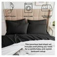 thumbnail image 6 of 4-Pc Twin XL Sheets Set, 21" Deep Pocket Sheet Set, Premium Bedding, Microfiber Sheets, Deep Pocket Twin XL Fitted Sheet, Black Pillow Cases Standard Size Set of 2, Black, 6 of 9