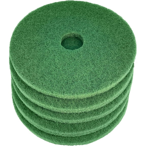 416-50135 - 5 Pack 13" Green Floor Maintenance Pads - Cleaning Floor Replacement Pads, Thick Scrubbing Pad, Floors Cleaner/Scrubber Pads, Non-Woven Floor Pads, Scrubbing Floor Pads