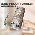 thumbnail image 5 of 20OZ Dog Print Travel Cup with Handle Double Wall Vacuum Tumbler Ideal Dog Lover Gifts Unique Birthday Christmas Presents for Dog Enthusiasts Women Men Fits Car Cup Holders, 5 of 6