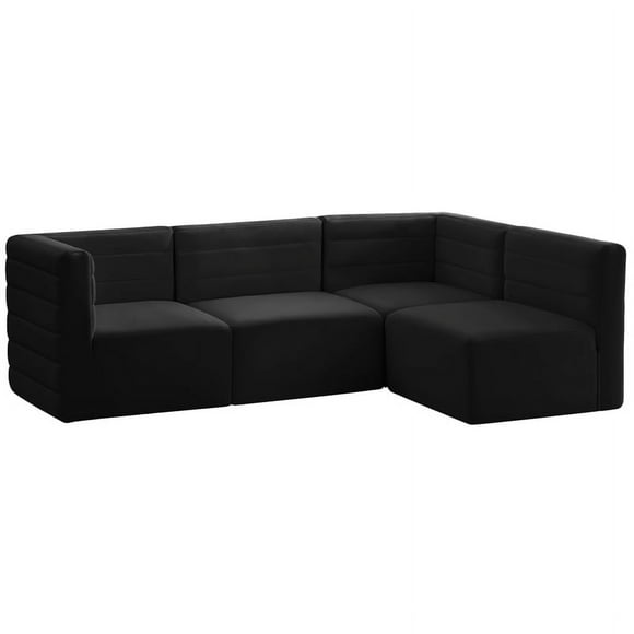 Meridian Furniture Quincy Black Velvet Modular Sectional