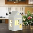thumbnail image 5 of Light up Christmas Village House Decoration Ceramic Building Figurine Christmas Town Scene for Farmhouse Shelf Desk Holiday Home (Style A), 5 of 7