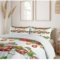thumbnail image 6 of Ambesonne Christmas Duvet Cover Sets, Flowers Socks and Bells, 2-King, Orange Red Green, 6 of 7