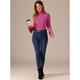 thumbnail image 4 of DARING DIVA Women's Split Long Sleeves Basic Casual Turtleneck Tops XL Hot Pink, 4 of 6
