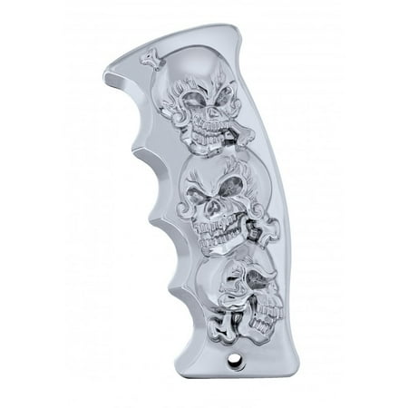 Gear Shift Indicator Bezel - Universal Chrome Aluminum Skull Pistol Grip Gear Shift Knob Lever Handle Cover