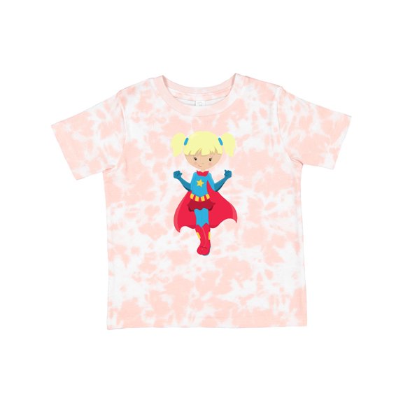 Inktastic Superhero Girl, Cute Girl, Blonde Hair, Red Cape Girls Toddler T-Shirt