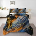 thumbnail image 2 of jejeloiu Minimalist Watercolor Bedding Comforter Set,Modern Geometric Aesthetic Twin Comforter Sets,Orange Blue Black Bedding Set For Men Women,Lightweight Room Decor Reversible,2pcs, 2 of 8