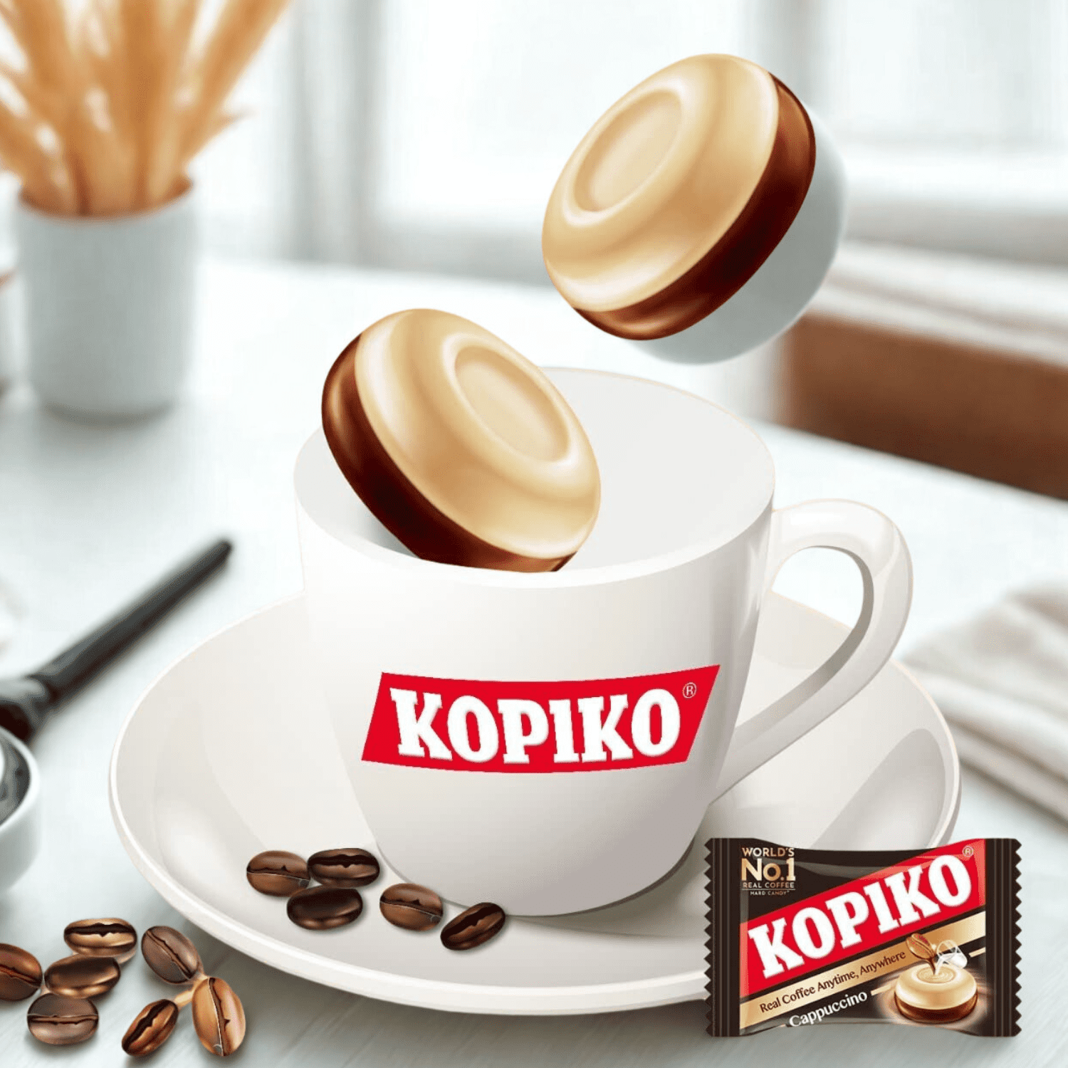 Kopiko Cappuccino and Coffee Candy 10.6 oz, 300g per Bag - Pack of