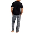 thumbnail image 2 of Hanes Men's Short Sleeve Knit Sleep Top with Woven Pajama Pants, 2 of 4