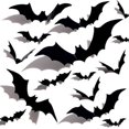 thumbnail image 1 of Decoración de murciélagos 3D de Halloween FFNIU 60 unidades, 1 of 3