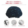 thumbnail image 5 of Kll Blue Glitter Retro Pattern Shower Cap & Bath Cap For Women,Reversible Oversized Waterproof Shower Caps For All Hair Lengths,Elastic Reusable Bathing Hair Cap, 5 of 9