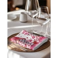 thumbnail image 6 of Valentine's Day Cloth Napkins Set of 4 Reusable Dinner Napkins, Pink Love Gnomes Roses Romantic White Cocktail Napkin Washable Table Napkins for Wedding/Holiday Party/Baby Shower 20"x20", 6 of 7