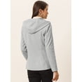 thumbnail image 4 of Chaquetón con capucha y bolsillos profundos con cremallera delantera corta tipo trenca para mujer Gris S, 4 of 6