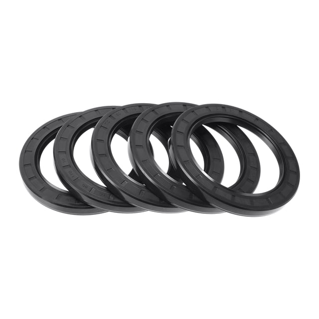 Sello de aceite universal Unique Bargains TC de doble labio con resorte de acero, anillo de sello para eje rotativo 80x110x10mm, caucho nitrilo negro de alta presión, 5 piezas