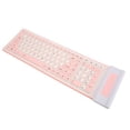 thumbnail image 1 of Soft Silicone Keyboard, 2.4G Cordless 107 Keys Waterproof Oilproof Folding Keyboard, Bright Color Ergonomic Design Keyboard, Fully Silent Using, 1 of 8
