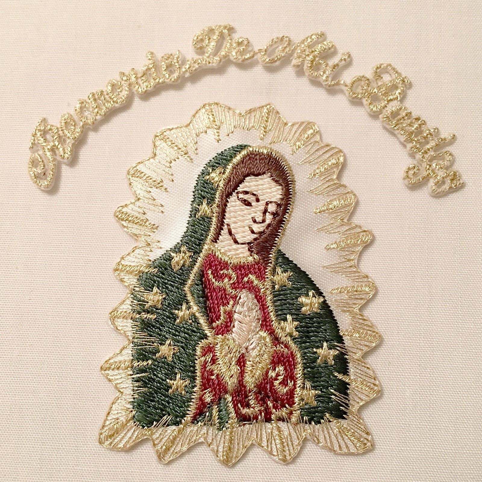 CF3850 Christening Baptism Gifts Guadalupe Virgin Mary Embroidered Iron On Patch
