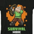 thumbnail image 2 of Minecraft Alex Survival Mode Crew Neck Short Sleeve Boys' Black T-shirt-XL, 2 of 4