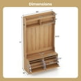 thumbnail image 3 of Costway 4-In-1 Hall Tree Entryway Bench with Coat Rack & Flip Drawers 6 Dual-Hook Hangers Natural, 3 of 10