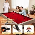 thumbnail image 4 of Tuekys 7FT Pool Table, 84" Billiard Table with 2 Cue Sticks, Billiard Balls, Cues, Cleaning Brush, X-Legs, 4 of 6