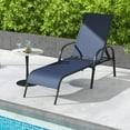 thumbnail image 3 of Spaco Folding Lounge Chair with Backrest, Adjustable Patio Chaise, Chair for Outdoor, Navy, 3 of 10