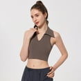 thumbnail image 2 of Youmylove Comfort Womens Tops Workout Crop Tops Collared Sleeveless Tank Top Athletic Golf Polo Shirts Exercise Gym Yoga Tops Trendy Vacation Clothes, 2 of 6