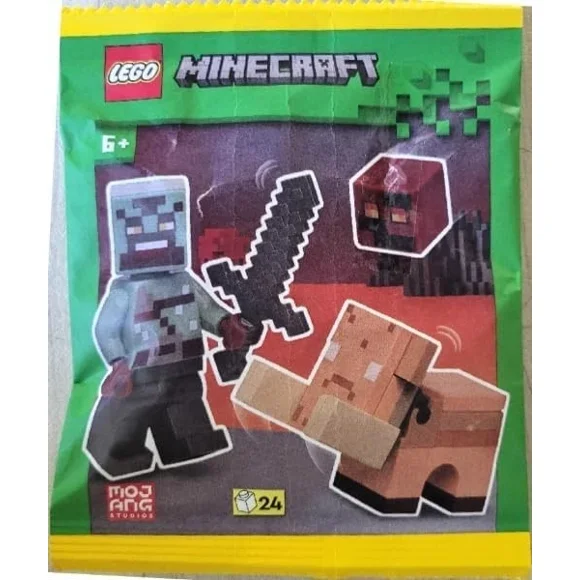 LEGO Minecraft : Minifigurine de Guerrier Orque avec Bébé Hoglin et Cube de Magma - 6 Ans et Plus