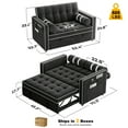 thumbnail image 2 of CHITOOMA 3 in 1 Pull Out Sofa Bed with Adjustable Backrest, 70" Convertible Loveseat Sleeper Couch with Charging Port, Side Pockets & Cylinder Pillows for Living Room Apartment, Black, 2 of 12