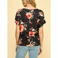 thumbnail image 4 of Made by Johnny Women's Dolman Drape Top with Side Shirring XXXXXL BLACK_FLORAL, 4 of 6