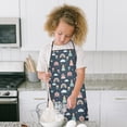 thumbnail image 4 of Dark Blue Princess Castle Carriage Pattern Kids Aprons for Girls and Boys,Adjustable Neck Strap Toddler Aprons for Kids Cooking Baking, 4 of 7