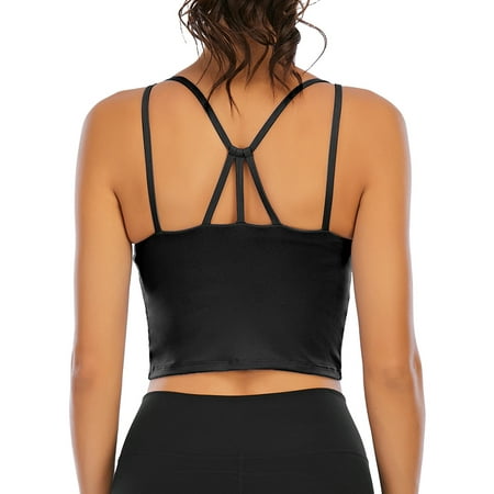 

LELINTA Women s Sexy Crisscross Back Workout Running Support Sports Bras Seamless Stretch Bra Spaghetti Strap Yoga Bras with Removable Paddeds 3 Styles 10+Colors XS-XL